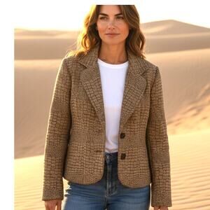 Painted Pony VTG Blazer Jacket Crocodile Tapestry Jacquard  USA SZ XL Western